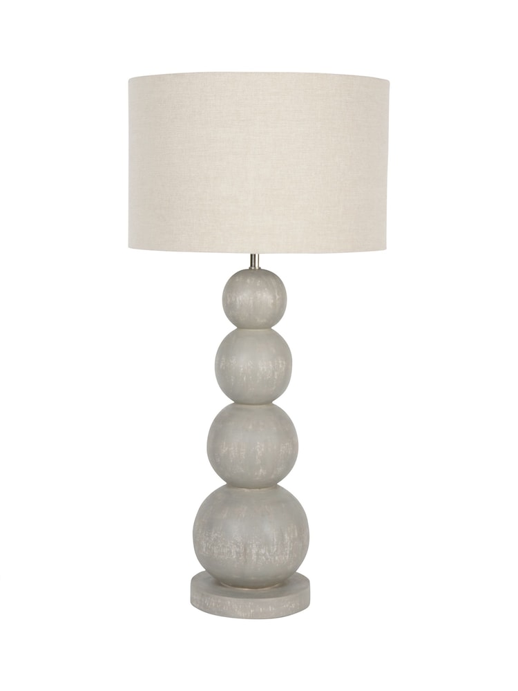 Libra Interiors Oak Wood Barnabus Table Lamp with Shade - Image 2 of 5