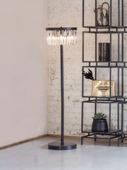 Libra Interiors Brown Glass Droplet Floor Lamp - Image 1 of 5