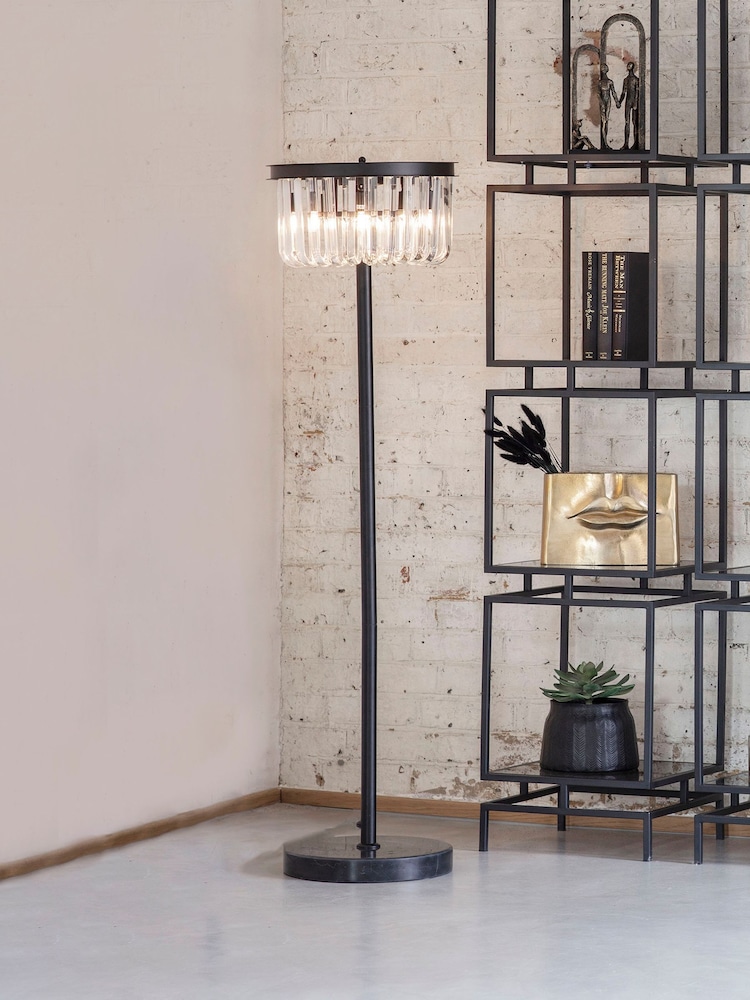 Libra Interiors Brown Glass Droplet Floor Lamp - Image 1 of 5