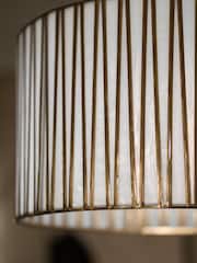 Libra Interiors Champagne Silver Burgh Opaque Glass Drum Pendant Ceiling Light - Image 3 of 4