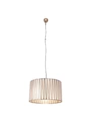 Libra Interiors Champagne Silver Burgh Opaque Glass Drum Pendant Ceiling Light - Image 4 of 4