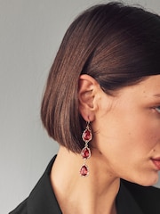 Pink Sparkle Drop Earrings Made With Recycled Zinc - Image 2 of 4