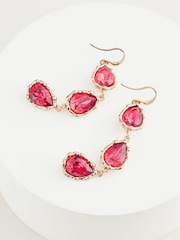 Pink Sparkle Drop Earrings Made With Recycled Zinc - Image 3 of 4