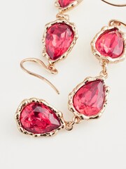 Pink Sparkle Drop Earrings Made With Recycled Zinc - Image 4 of 4
