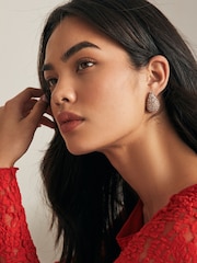 Gold Tone Sparkle Teardrop Stud Earrings - Image 2 of 3