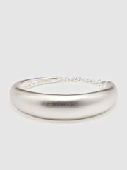 Reiss Silver Tone Selina Smooth Curve Chain-Back Bangle - Image 2 of 4