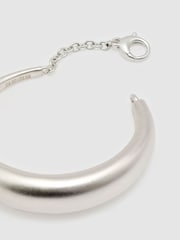 Reiss Silver Tone Selina Smooth Curve Chain-Back Bangle - Image 3 of 4