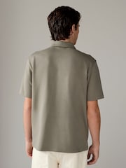 Neutral Relaxed Fit Heavyweight Quarter Zip Polo Shirt - Image 3 of 8