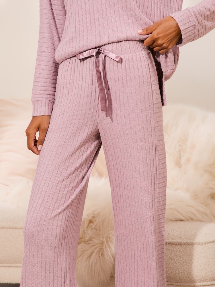 Lipsy Purple Super Soft Lounge Wide Leg Jogger - Image 6 of 6