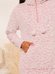 Lipsy Pink Cosy Oversized Jumper Pyjama Dress - Image 2 of 4