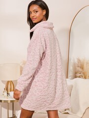 Lipsy Pink Cosy Oversized Jumper Pyjama Dress - Image 4 of 4