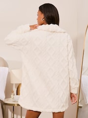 Lipsy Cream Cosy Oversized Jumper Pyjama Dress - Image 7 of 8