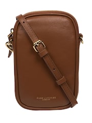 Pure Luxuries London Alaina Nappa Leather Cross-Body Phone Bag - Image 1 of 5
