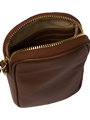 Cromo marrom - Bolsa transversal para celular Pure Luxuries London Alaina em couro napa - Imagem 8 de 8