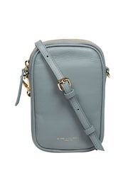 Azul claro - Bolsa transversal para celular Pure Luxuries London Alaina em couro napa - Imagem 4 de 9