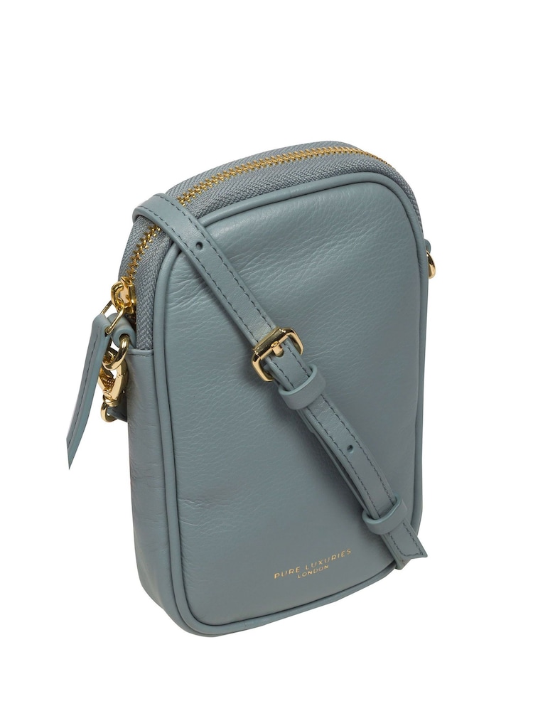 Azul claro - Bolsa transversal para celular Pure Luxuries London Alaina em couro napa - Imagem 9 de 9