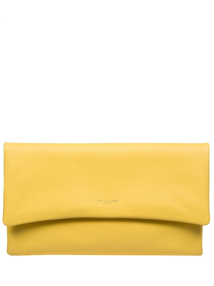 Gelb - Pure Luxuries London Amelia Clutch aus Nappaleder - Bild 1 von 5