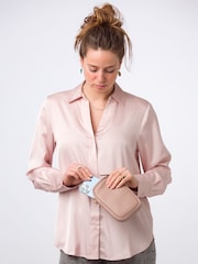 Rosa - Bolsa transversal para celular Pure Luxuries London Alaina em couro napa - Imagem 3 de 8