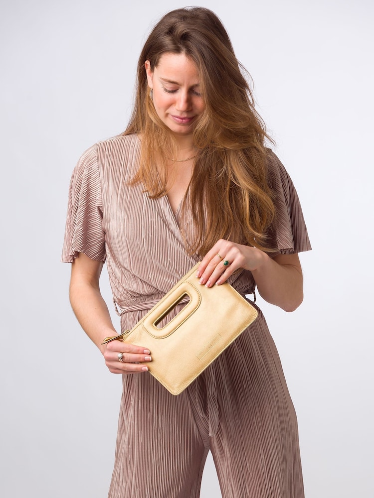 Pure Luxuries London Esher Leather Clutch Bag - Image 1 of 6