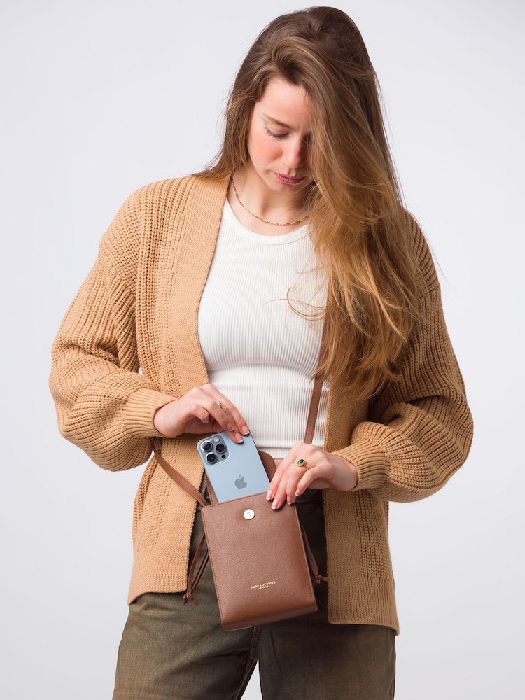 Pure Luxuries London Kiana Nappa Leather Cross-Body Phone Bag - Image 6 of 6
