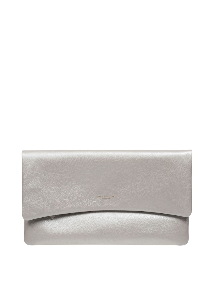 Silber - Pure Luxuries London Amelia Clutch aus Nappaleder - Bild 2 von 5