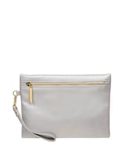 Silber - Pure Luxuries London Chalfont Leder-Clutch - Bild 1 von 6