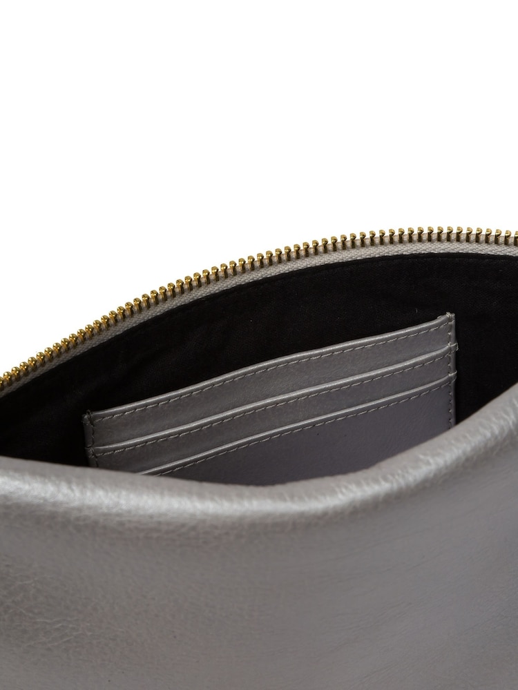 Silber - Pure Luxuries London Chalfont Leder-Clutch - Bild 6 von 6