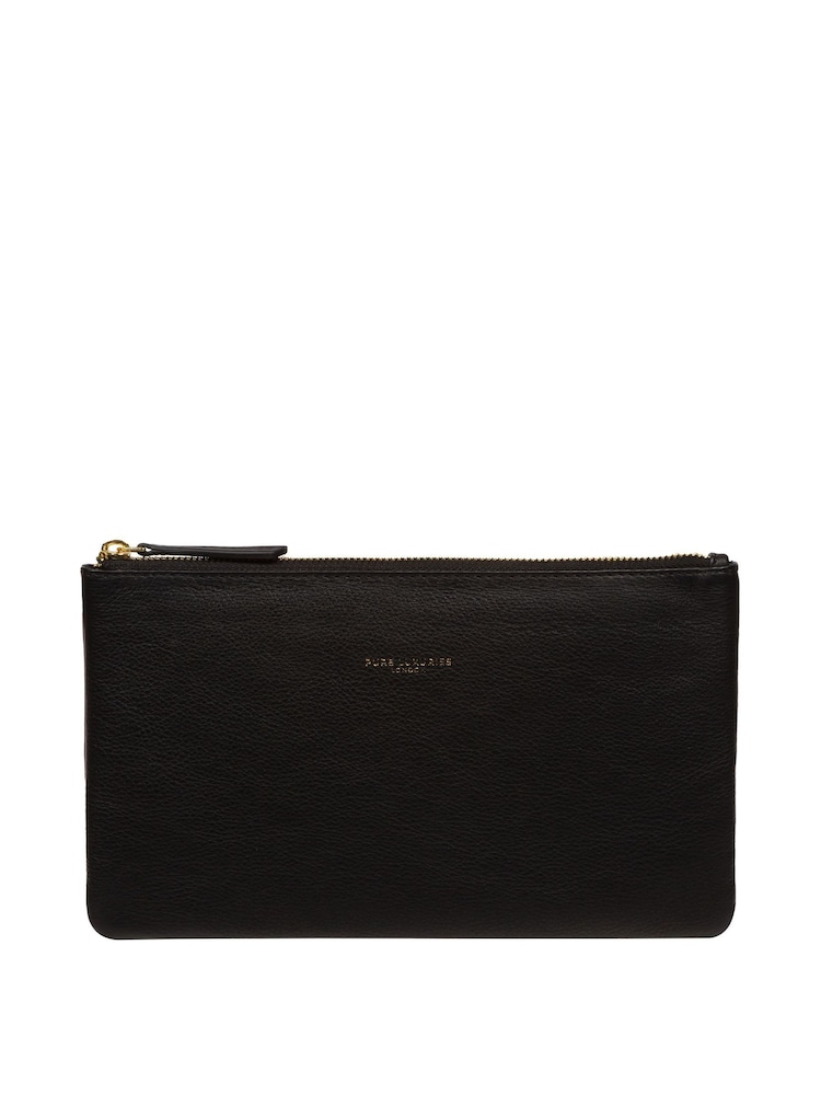 Schwarz - Pure Luxuries London Wilmslow Clutch aus Nappaleder - Bild 2 von 6