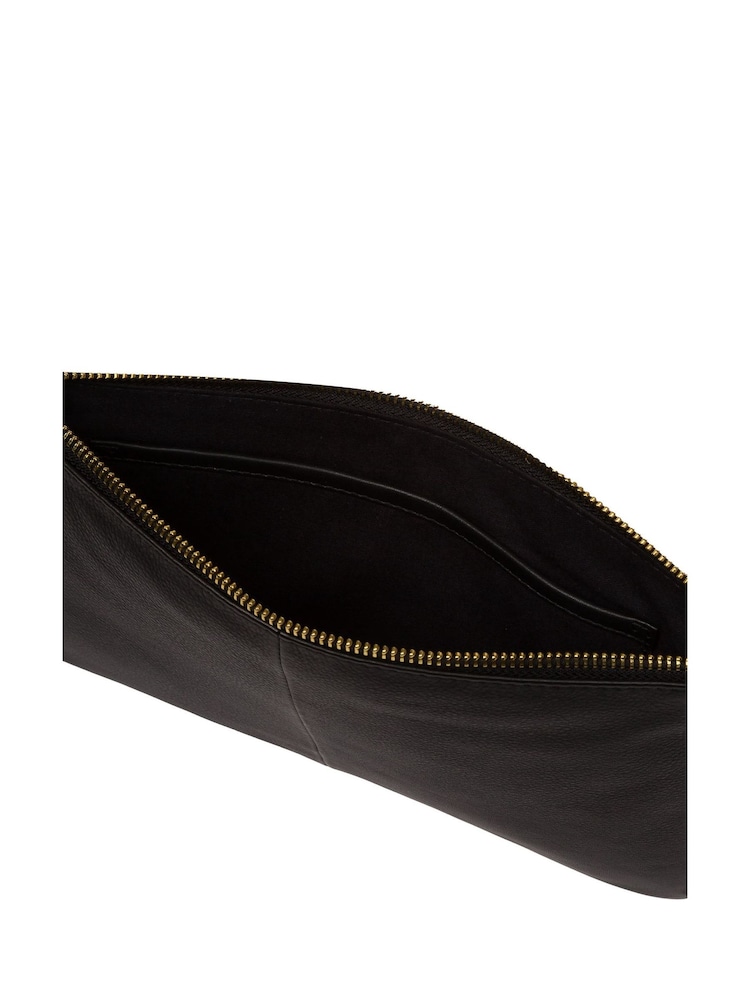 Schwarz - Pure Luxuries London Wilmslow Clutch aus Nappaleder - Bild 6 von 6