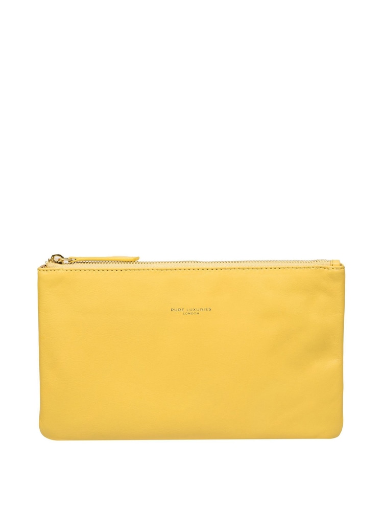 Gelb - Pure Luxuries London Wilmslow Clutch aus Nappaleder - Bild 1 von 6