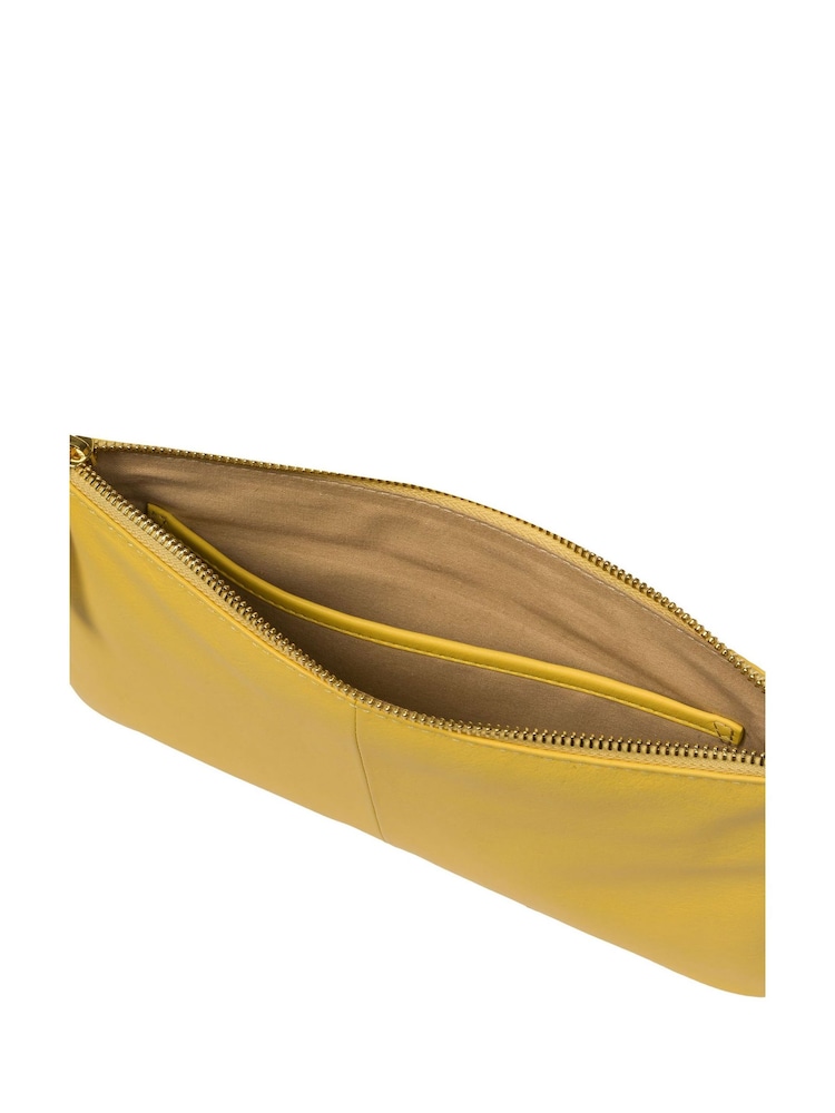 Gelb - Pure Luxuries London Wilmslow Clutch aus Nappaleder - Bild 6 von 6
