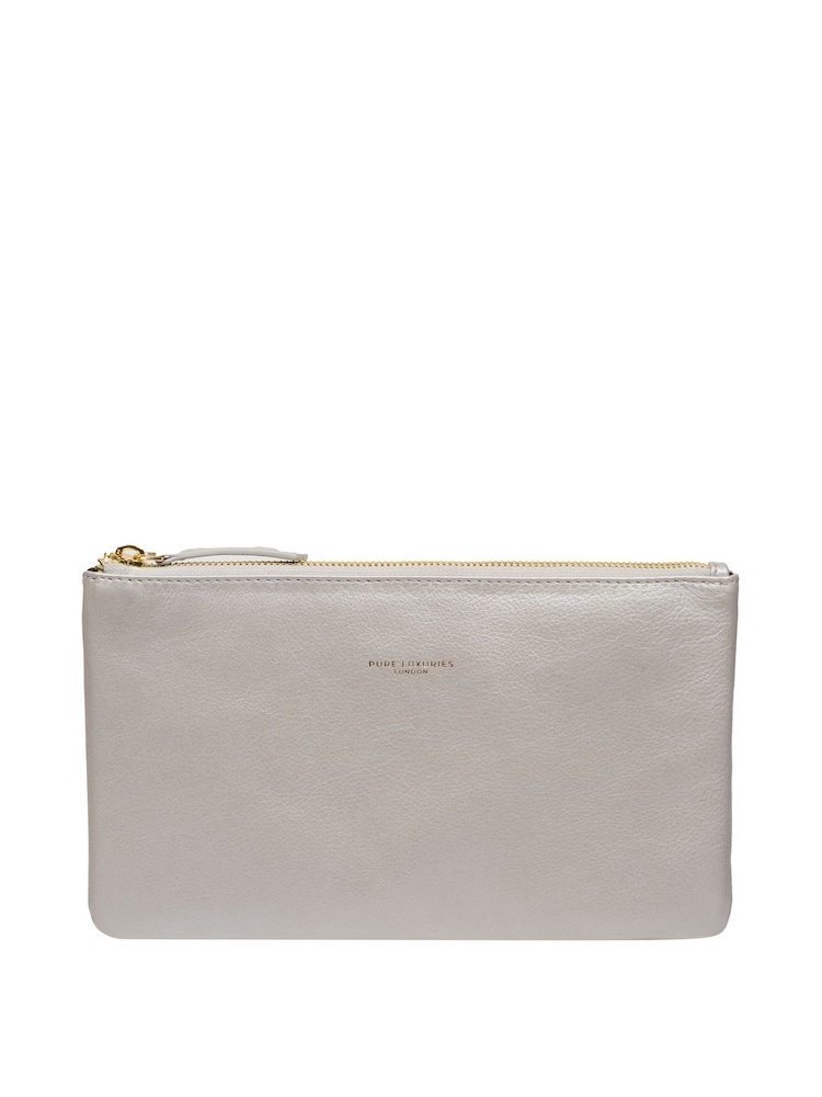 Silber - Pure Luxuries London Wilmslow Clutch aus Nappaleder - Bild 2 von 6