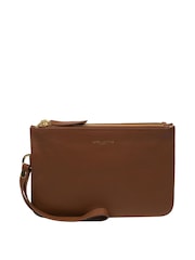 Dunkelbraun - Pure Luxuries London Addison Clutch aus Nappaleder - Bild 1 von 7