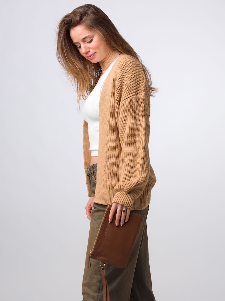 Dunkelbraun - Pure Luxuries London Addison Clutch aus Nappaleder - Bild 2 von 7