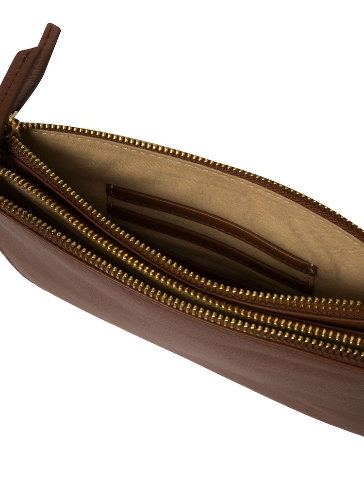 Dunkelbraun - Pure Luxuries London Addison Clutch aus Nappaleder - Bild 7 von 7