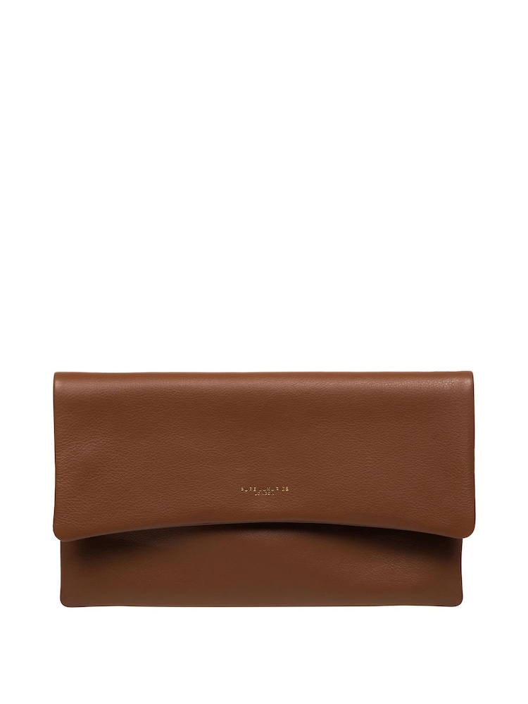 Dunkelbraun - Pure Luxuries London Amelia Clutch aus Nappaleder - Bild 1 von 5