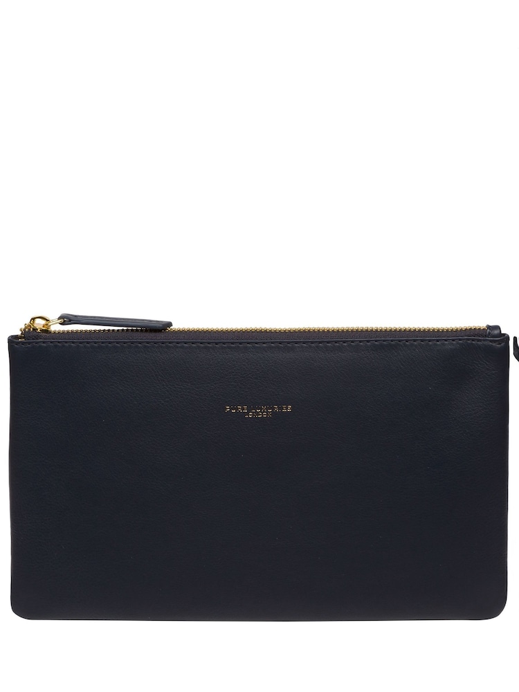 Blau - Pure Luxuries London Wilmslow Clutch aus Nappaleder - Bild 1 von 6