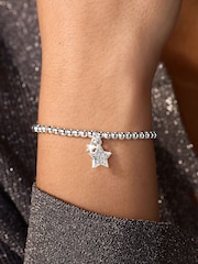 Silberfarben - Pully-Armband mit Sternperlen aus recyceltem Messingzink - Bild 2 von 4
