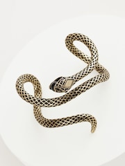 Gold Tone Chunky Snake Bangle Made With Recycled Zinc - Image 4 of 5