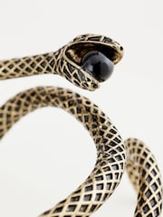 Gold Tone Chunky Snake Bangle Made With Recycled Zinc - Image 5 of 5