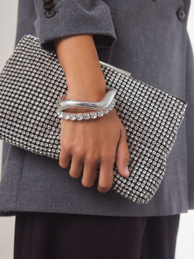Silver Tone Sparkle Bangle Pack Made With Recycled Zinc and Brass - Image 1 of 6