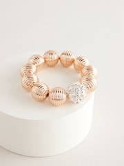 Gold Tone Sparkle Orb Stretch Bracelet - Image 1 of 3