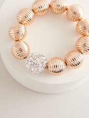 Gold Tone Sparkle Orb Stretch Bracelet - Image 2 of 3