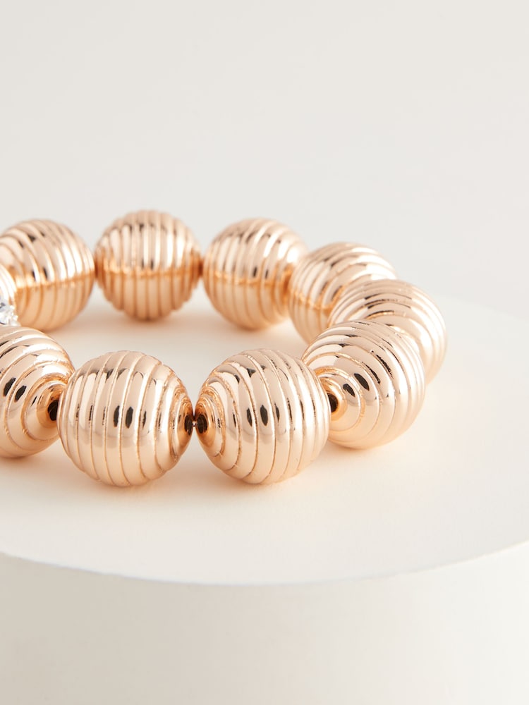 Gold Tone Sparkle Orb Stretch Bracelet - Image 3 of 3