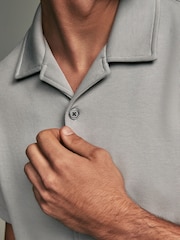 Grey Relaxed Fit Smart Cuban Collar Jersey Shirt - Image 5 of 7
