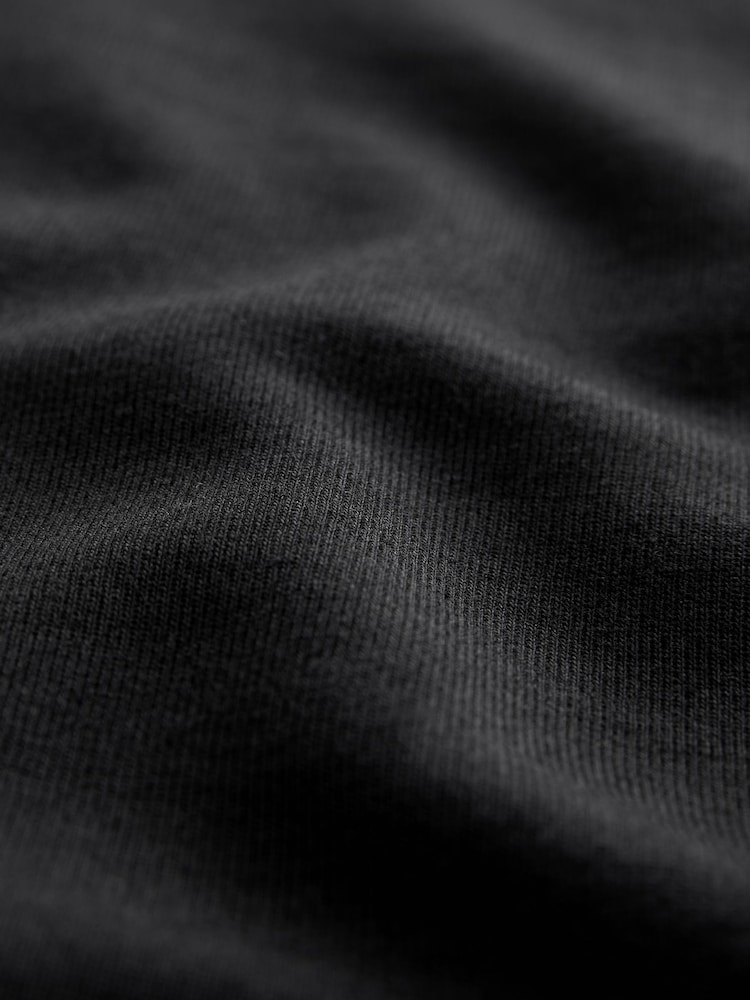 Black Relaxed Fit Smart Cuban Collar Jersey Shirt - Image 7 of 7
