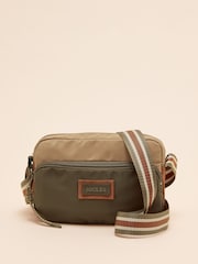 Joules Marlow Brown & Green Nylon Cross-Body Bag - Image 1 of 8