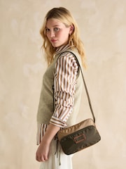Joules Marlow Brown & Green Nylon Cross-Body Bag - Image 2 of 8