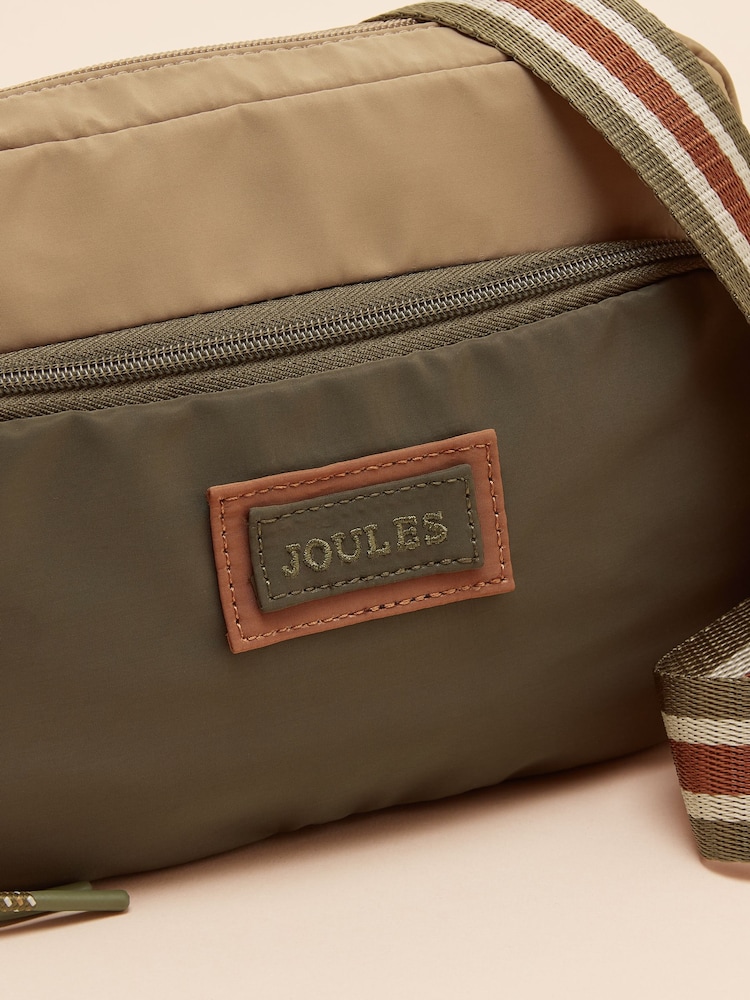 Joules Marlow Brown & Green Nylon Cross-Body Bag - Image 8 of 8