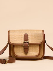 Joules Alderton Neutral Straw Cross Body Bag - Image 1 of 7